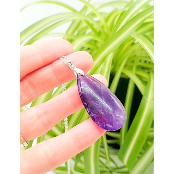 Amethyst Necklace Natural Gemstone Pendant Crystal - Picture 3 of 4